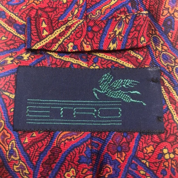 ETRO Tie- Burgundy/ Blue - Picture 2 of 9